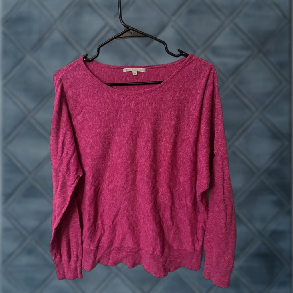 Gap VINTAGE Gap Sweater Women Solid Round Neck Long Sleeve Size L Pink Basic Oversized Clothing Size L / US 10 / IT 46 - 1 Thumbnail