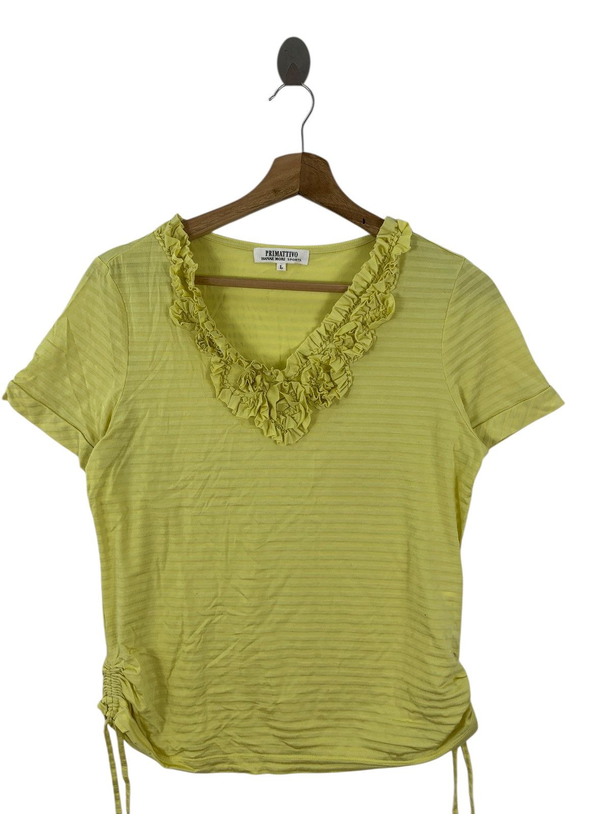 Hanae Mori Vintage HANAE MORI PRIMATTIVO Ruffle Tee Shirt Top Collectio Size L / US 10 / IT 46 - 5 Thumbnail