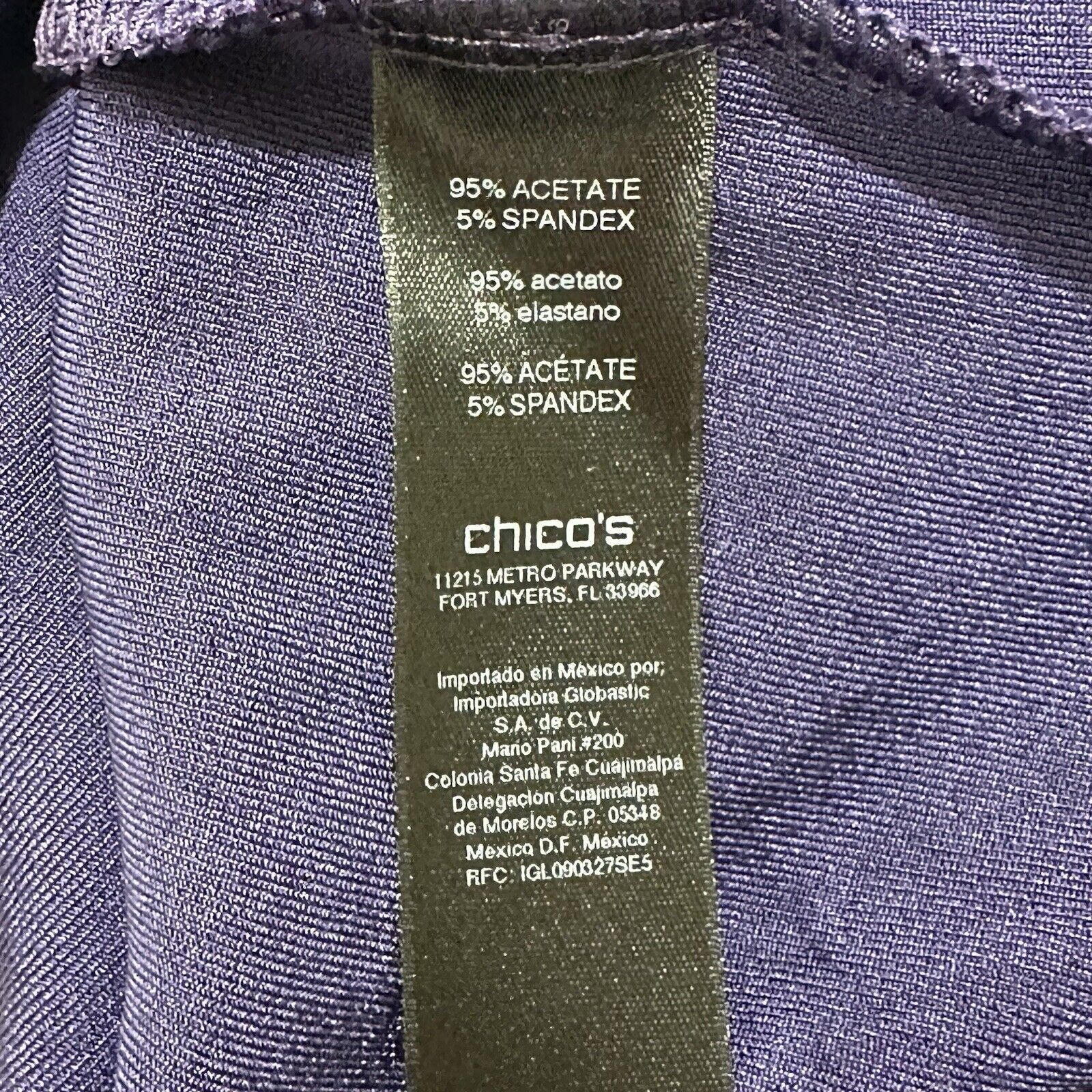 Chicos Chico's Small V-Neck Cold Shoulder Purple Acetate Blouse Size S / US 4 / IT 40 - 4 Thumbnail