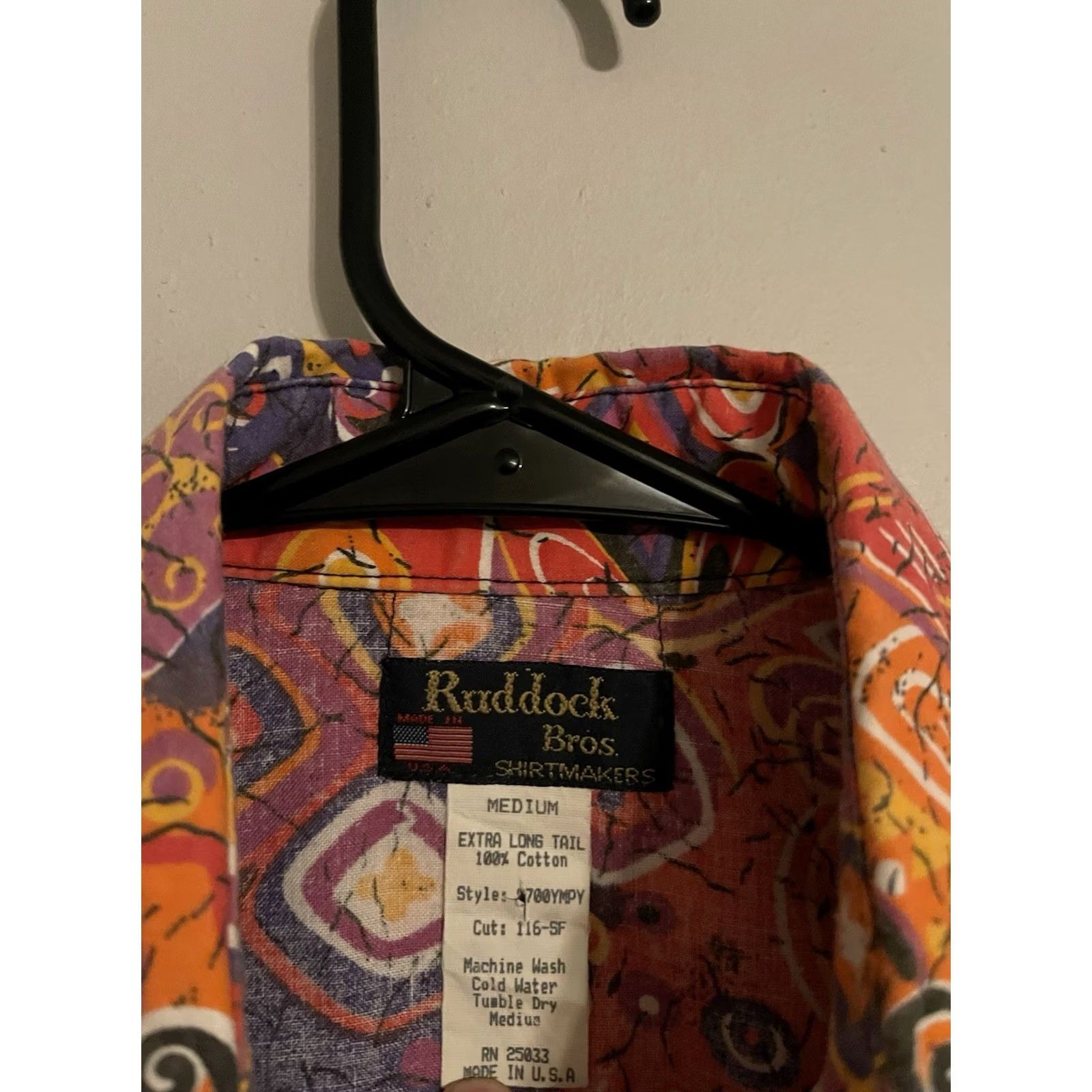 Vintage VINTAGE Ruddock Bros Shirt Men's M Orange Abstract Retro Western Made in USA Size US M / EU 48-50 / 2 - 3 Thumbnail