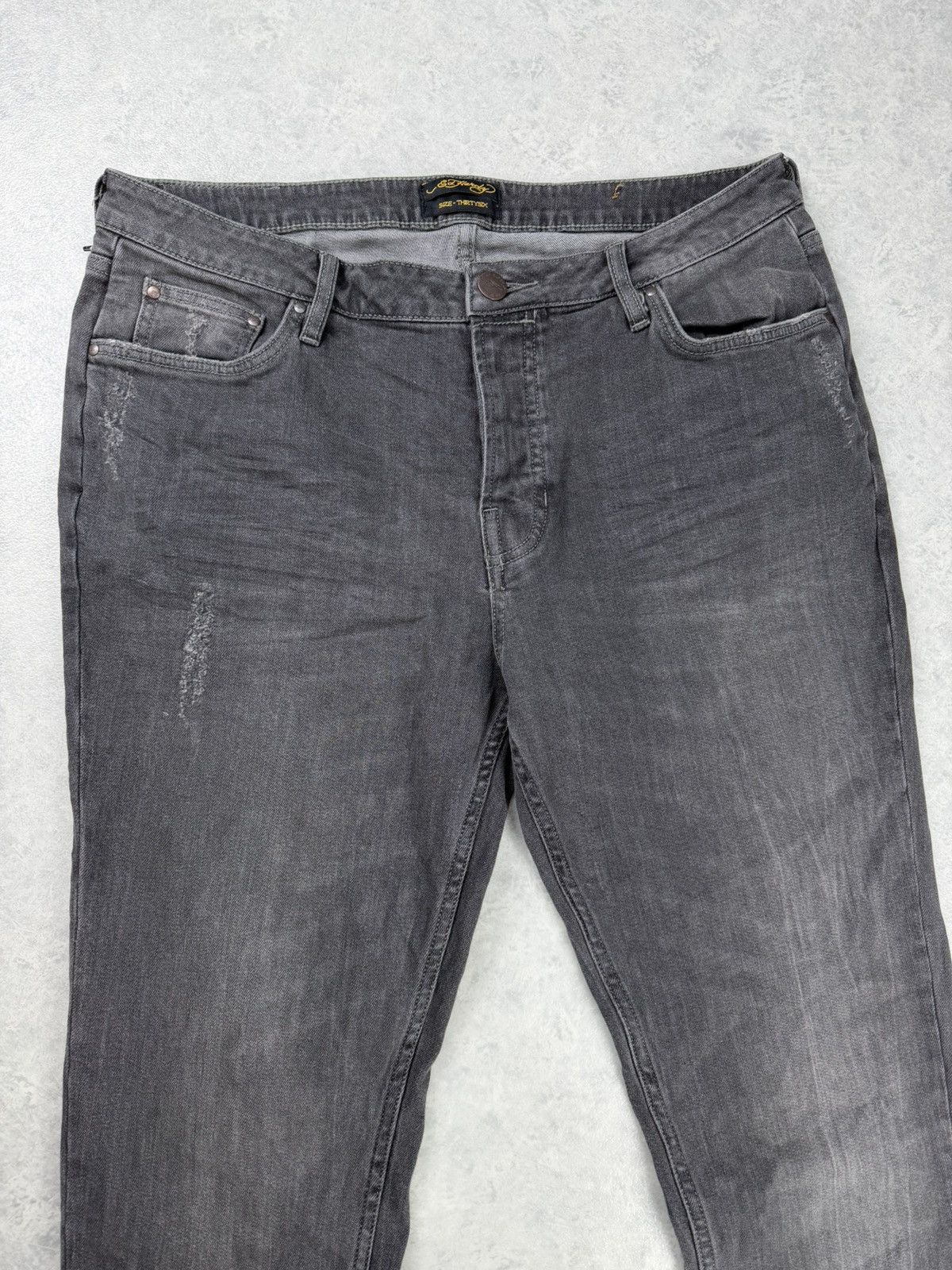 Ed Hardy Ed Hardy Rock Black Grey Wash Jeans Waist 36 Slim Fit Size US 36 / EU 52 - 3 Thumbnail
