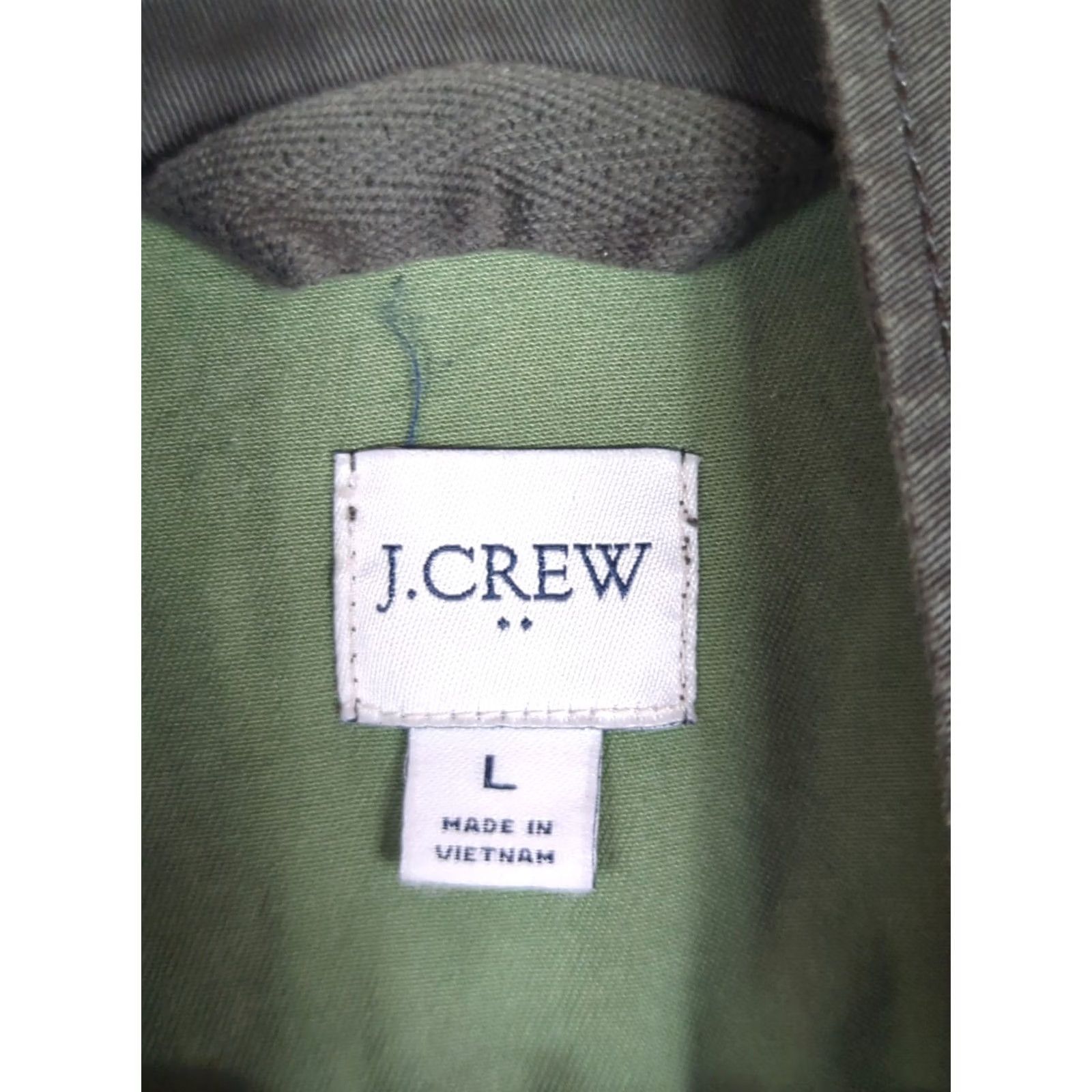 J.Crew VINTAGE J Crew Womens L Boyfriend Field Jacket Twill Utility Zip Snaps streetwear green Size L / US 10 / IT 46 - 7 Thumbnail