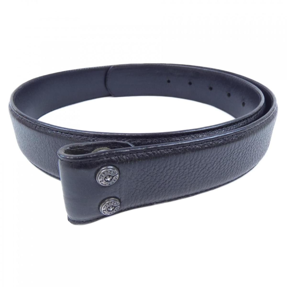 image of Chrome Hearts Sz32 Black Leather Belt Strap, Men's