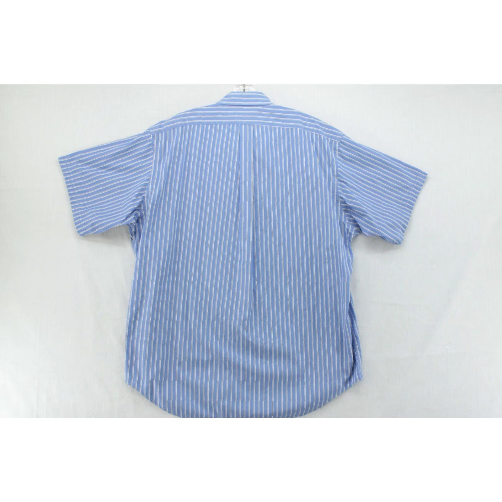 Polo Ralph Lauren VINTAGE Polo Ralph Lauren Dress Shirt Men’s 17.5 Blue Striped Button Short Sleeve VTG Size 48R - 2 Thumbnail