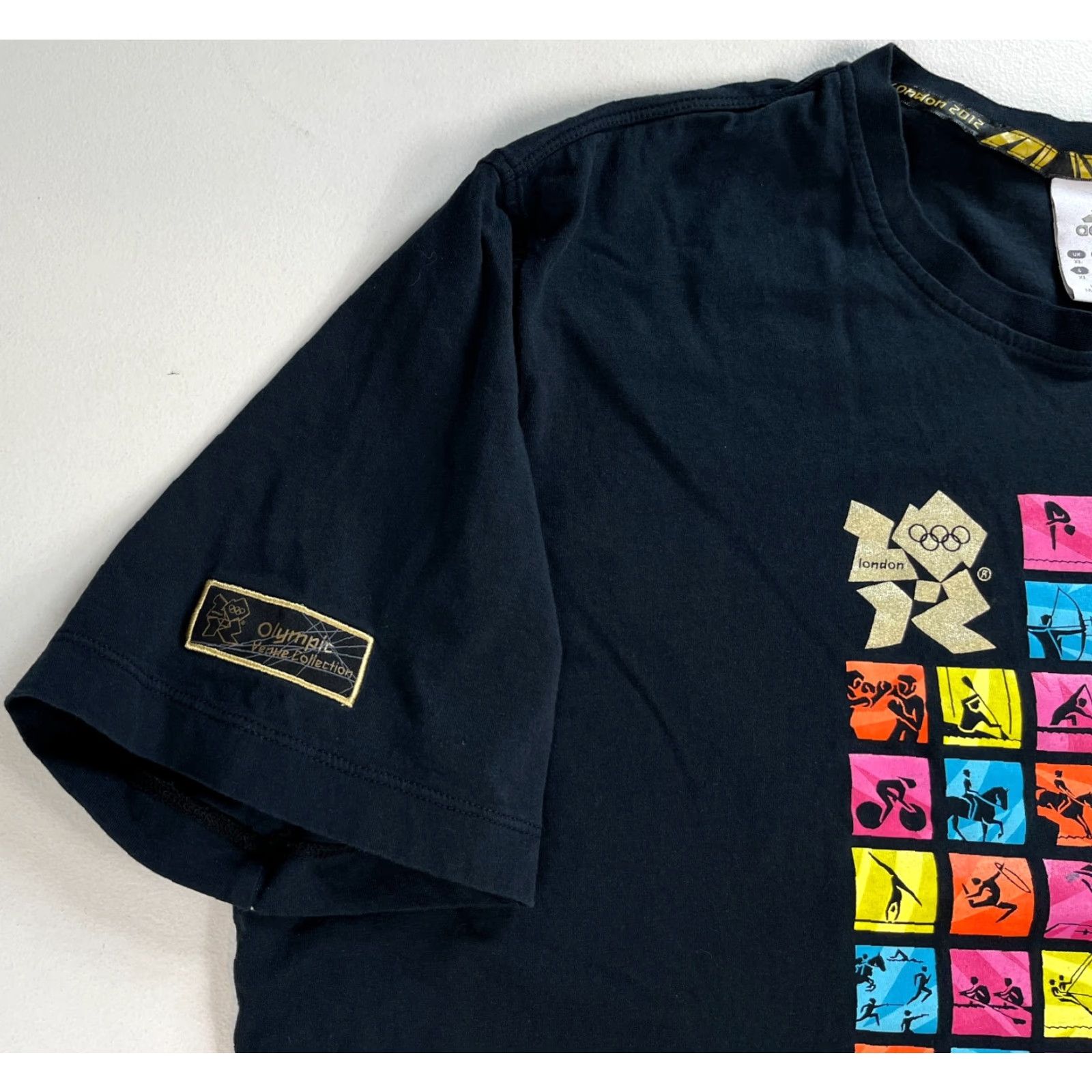 Adidas VINTAGE Adidas Men T-Shirt XL London 2012 Olympic Games Crew Neck Short Sleeve Black Cotton Sports Mens Size US XL / EU 56 / 4 - 4 Thumbnail
