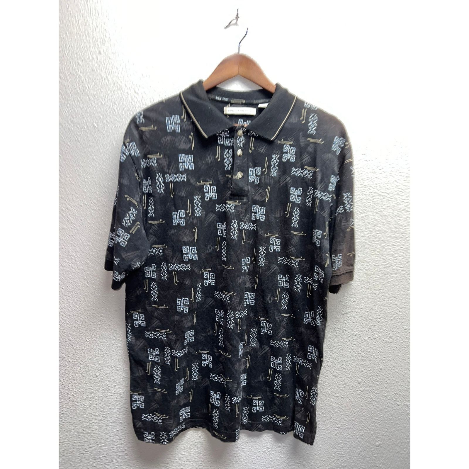 Vintage Vintage Knightsbridge Aztec Polo Shirt large VTG Mens L Size US L / EU 52-54 / 3 - 1 Thumbnail
