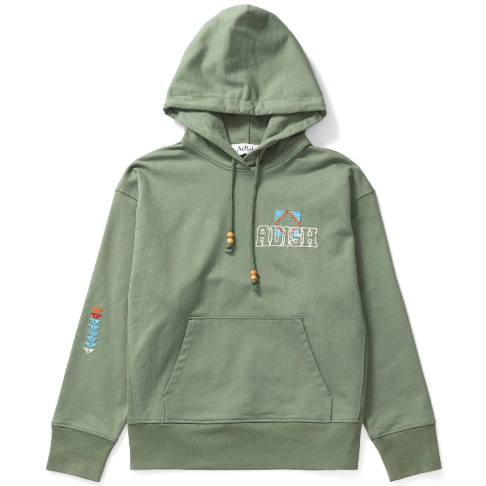 Adish o1mle1224 Kharaz Logo Hooded Sweatshirt in Olive Green Size US L / EU 52-54 / 3 - 1 Thumbnail