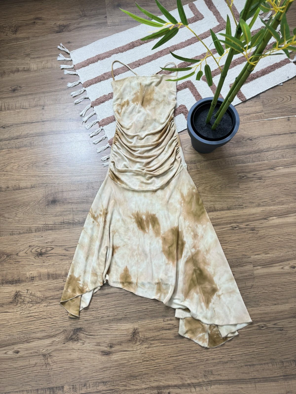 Japanese Brand VINTAGE TIE MESH DRAPERY PLEATED DRESS Size XS / US 0-2 / IT 36-38 - 3 Thumbnail