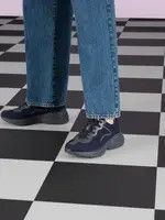 Gucci oc11z1025 Macro GG Fabric Sneakers in Blue Size US 8.5 / EU 41-42 - 3 Thumbnail
