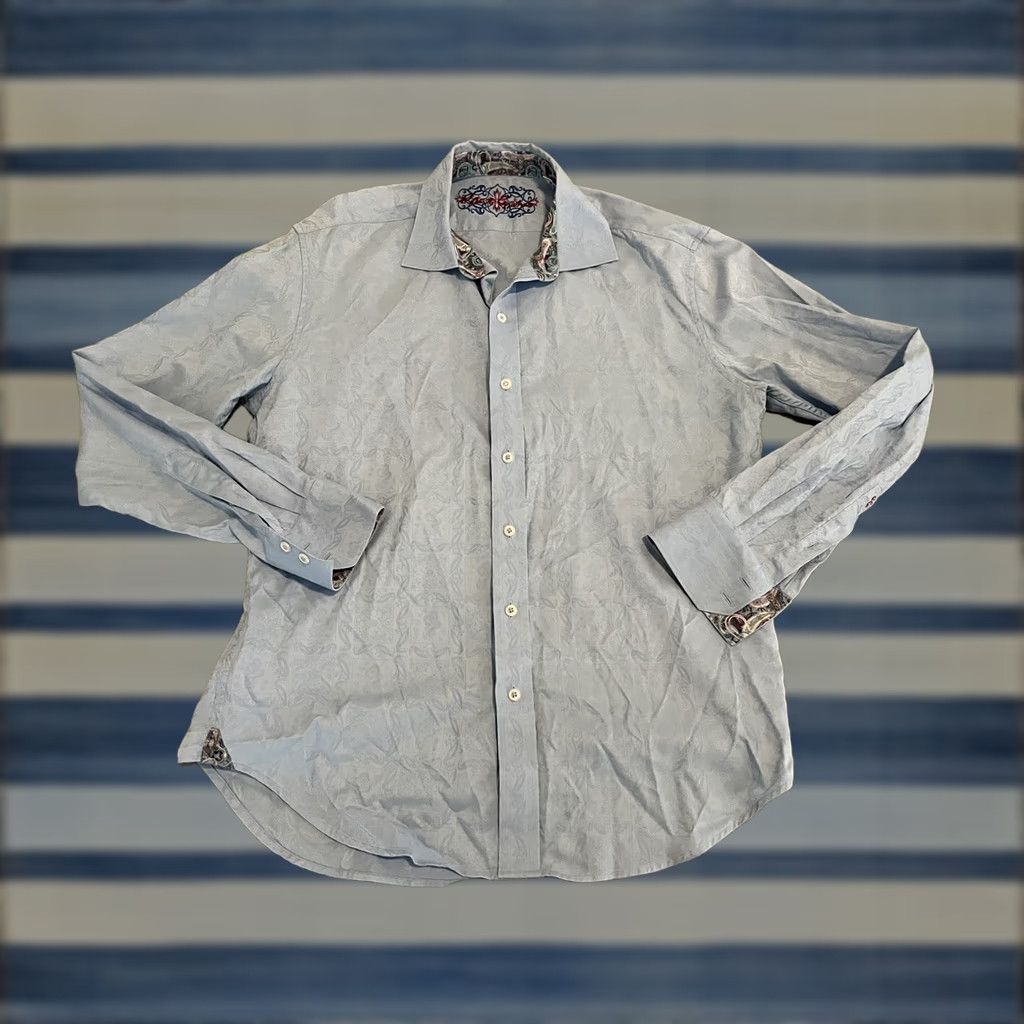 Robert Graham Robert Graham Blue Paisley Button-Up Shirt Mens Large Long Sleeve Size US L / EU 52-54 / 3 - 1 Thumbnail