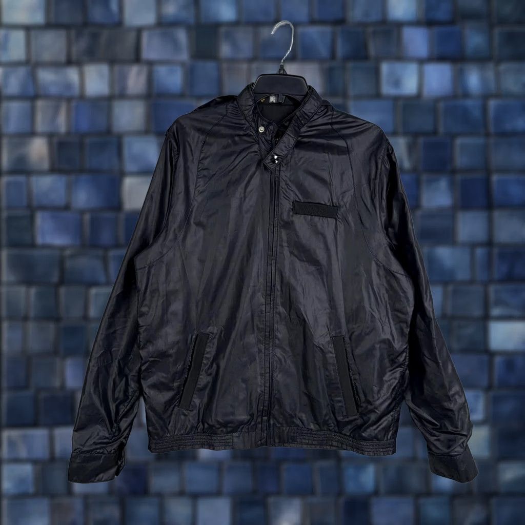 Sears VINTAGE Sears Jacket Mens LT Black Nylon Windbreaker Full Zip Racer Moto Style Windbreaker Size US L / EU 52-54 / 3 - 1 Thumbnail