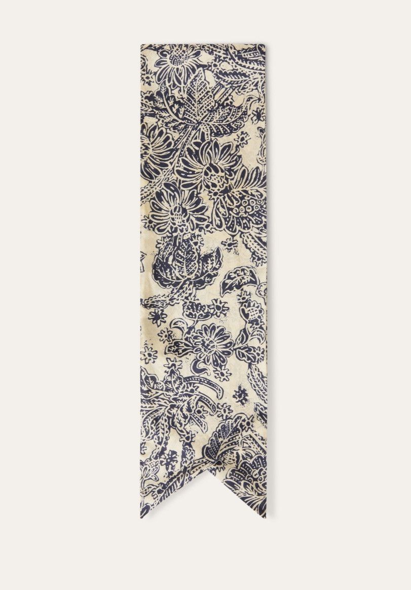 Loro Piana o1srvl11e0325 FAO1676 Size: OS / Scarf in Navy Blue & Ivory Size ONE SIZE - 1 Thumbnail