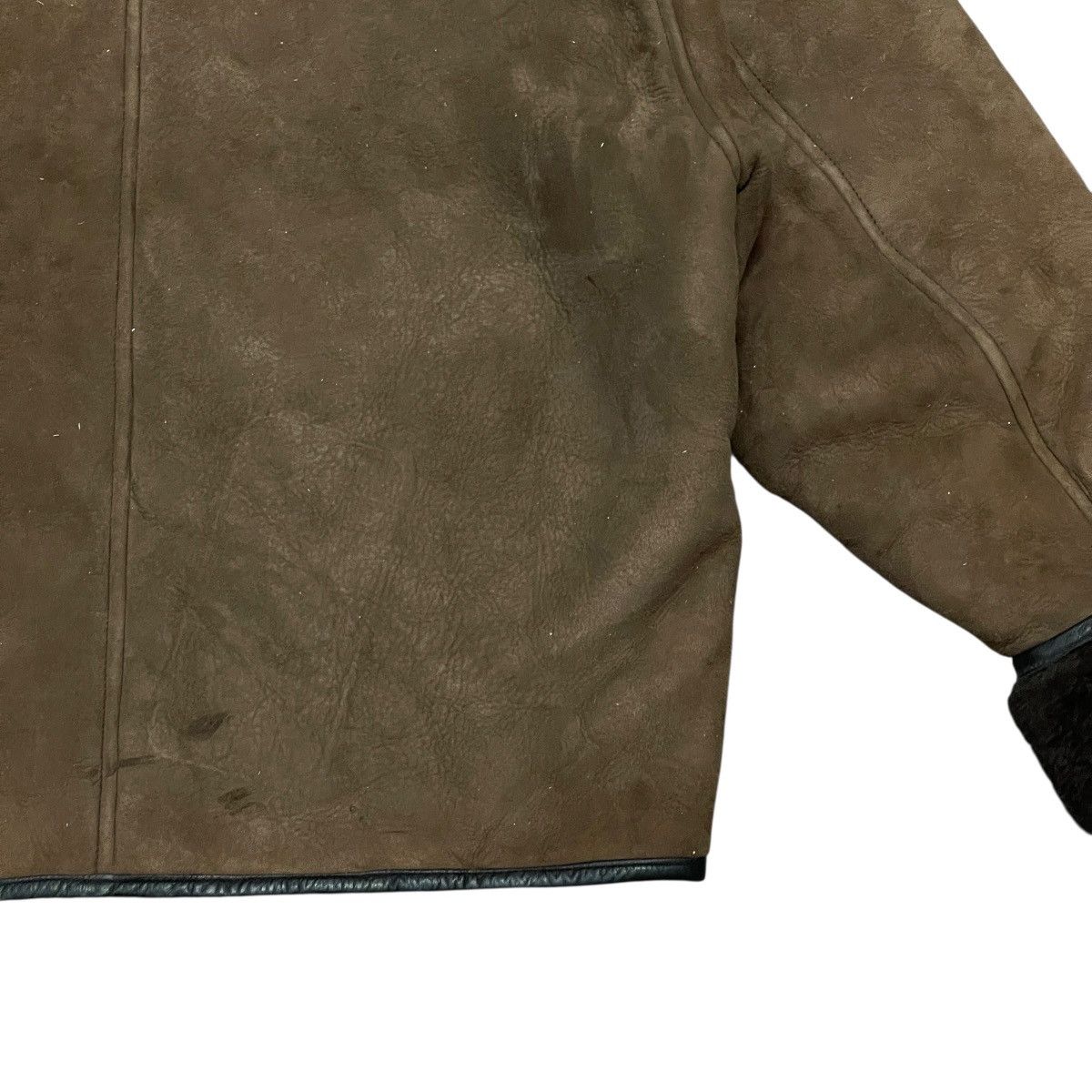 Leather Vintage Brown Suede Sheepskin Leather Shearling Jacket Size US M / EU 48-50 / 2 - 12 Thumbnail