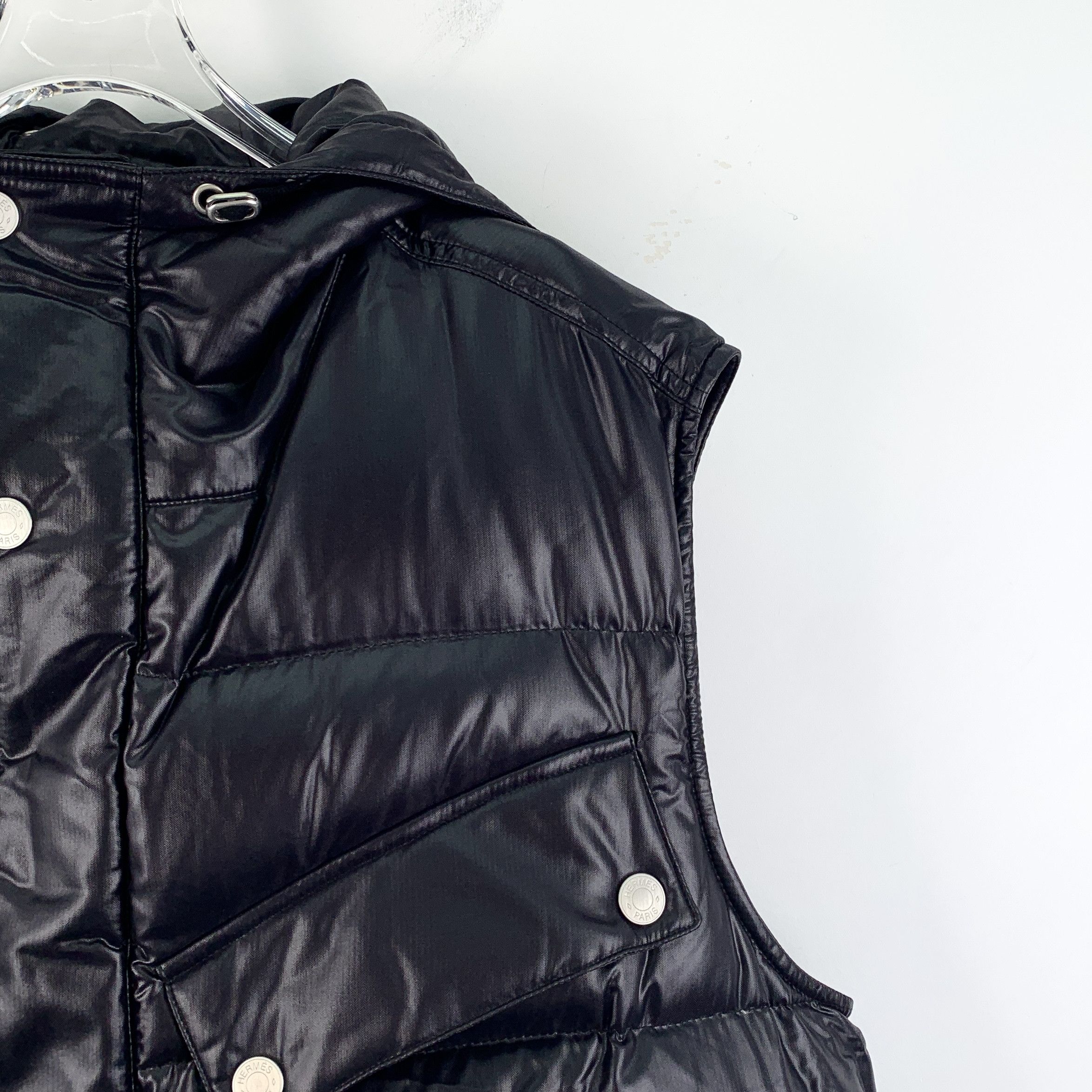 Hermes Hermes Black Hooded Down Vest (52) Size US L / EU 52-54 / 3 - 5 Thumbnail