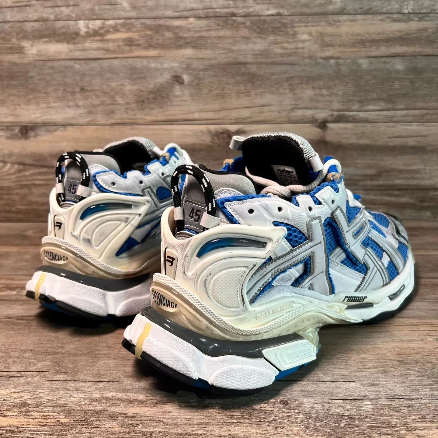 Balenciaga Balenciaga Runner White Blue 45 98 New Size US 12 / EU 45 - 3 Thumbnail