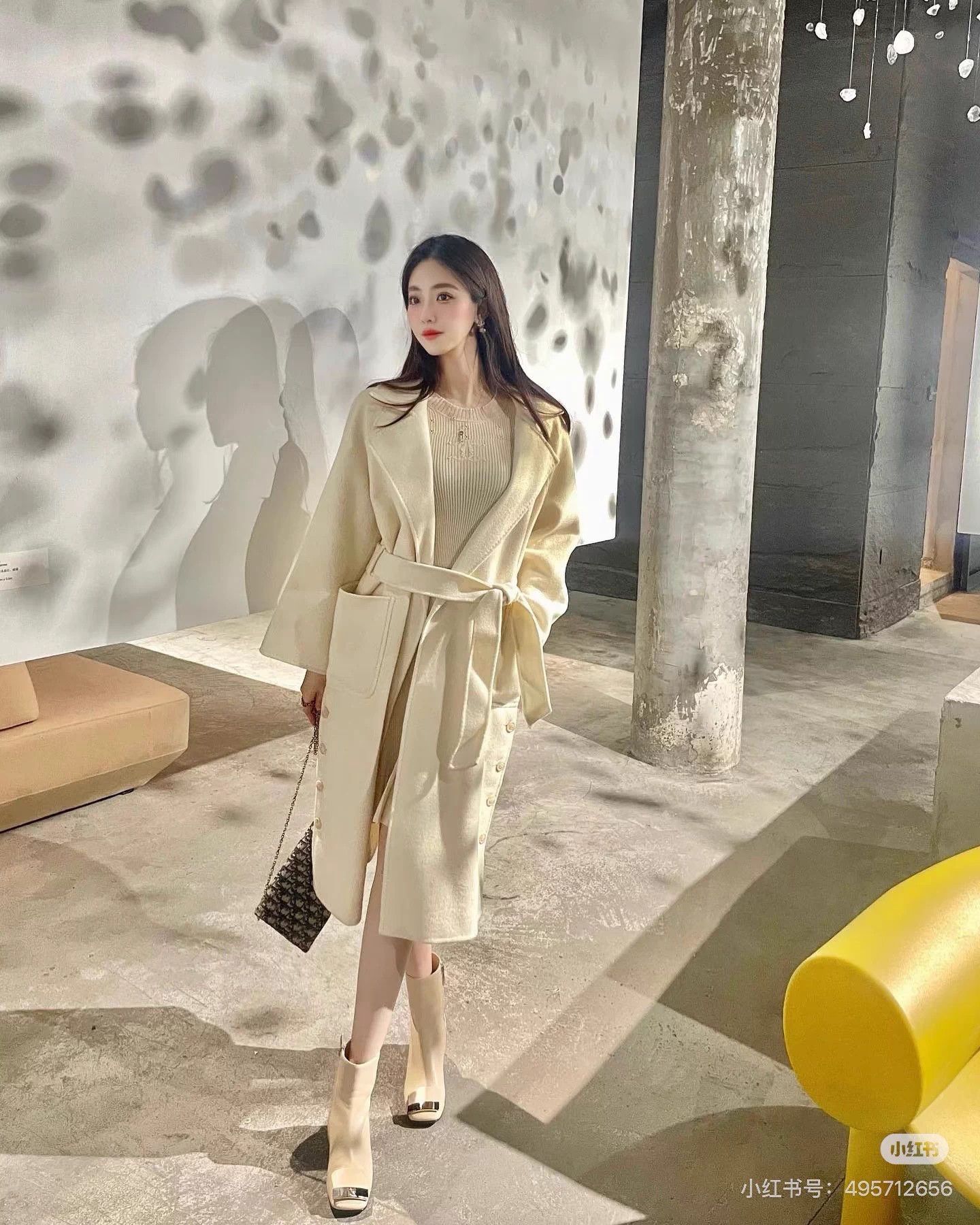 Max Mara Maxmara Cream Button-Detail Wool Coat FR36 98 New Size S / US 4 / IT 40 - 8 Thumbnail