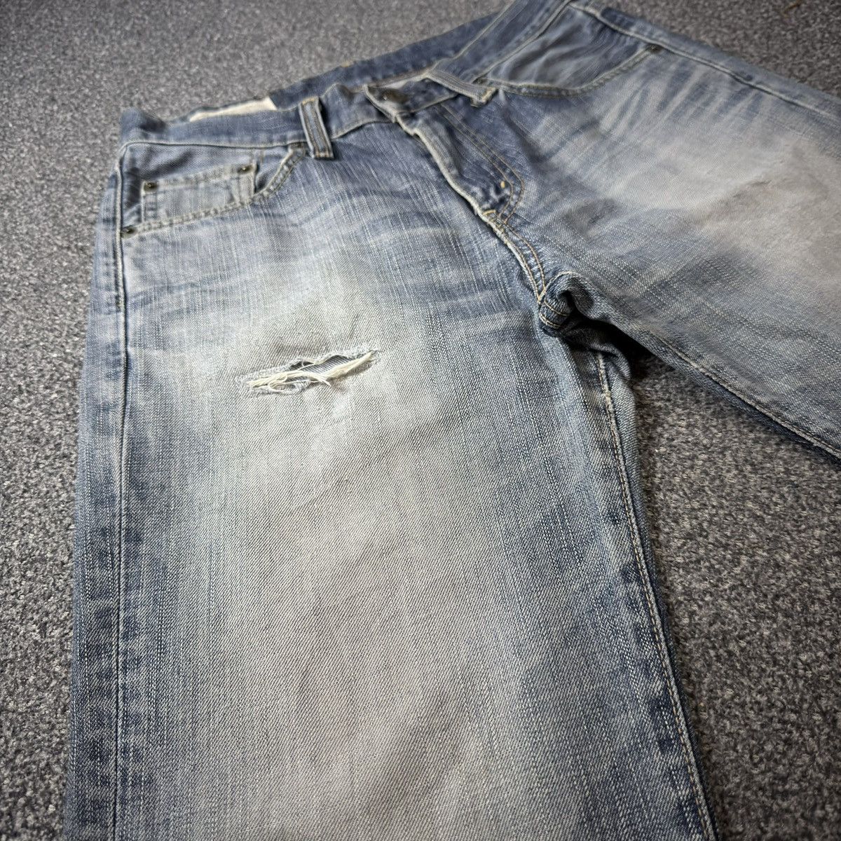 Kapital 🇯🇵 Japanese Heavy Faded Edwin 503 Distressed Denim Size US 28 / EU 44 - 4 Thumbnail