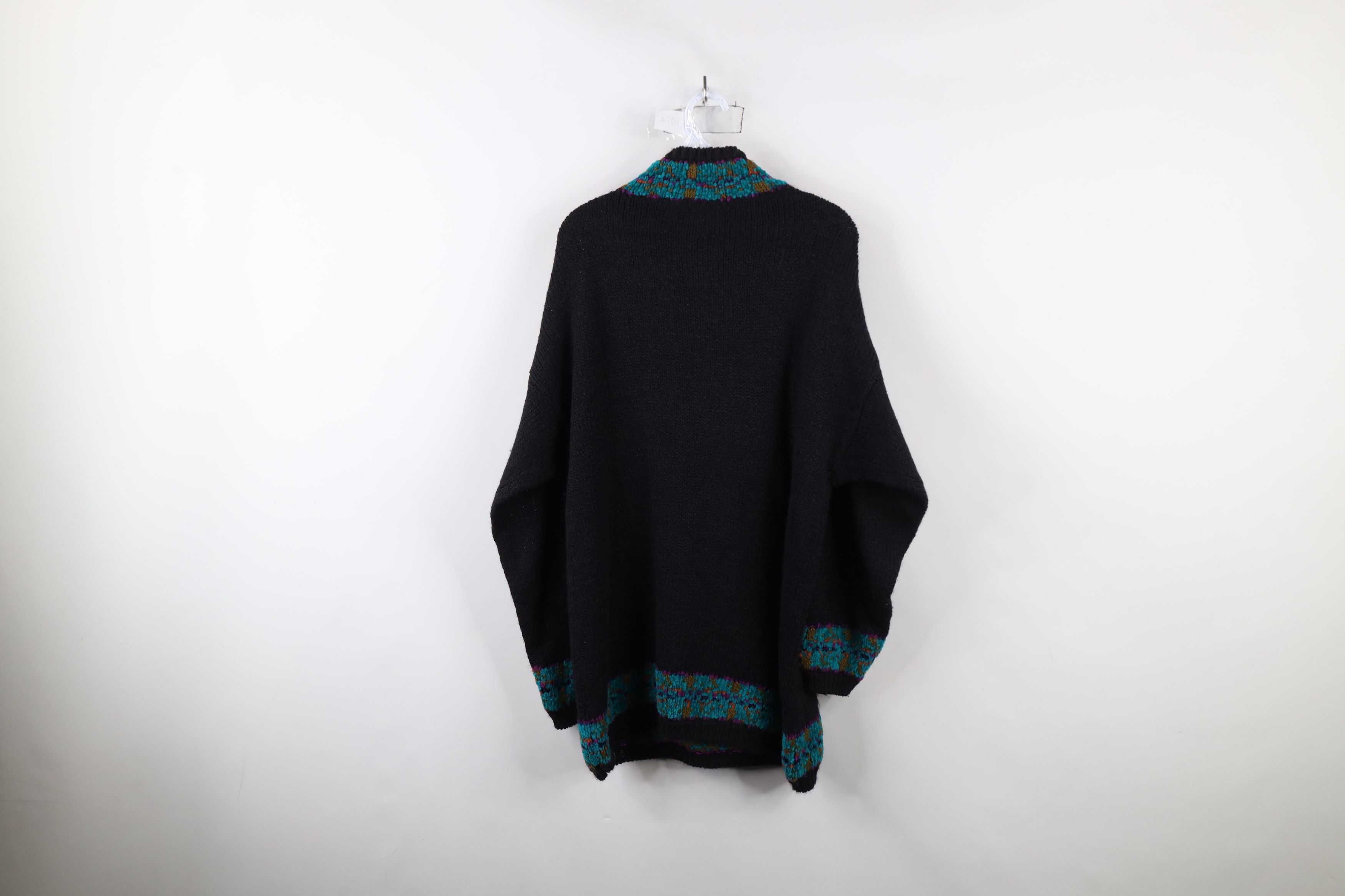 Vintage Vintage 90s Streetwear Flower Fleece Ribbed Knit Sweater Size XL / US 12-14 / IT 48-50 - 9 Thumbnail