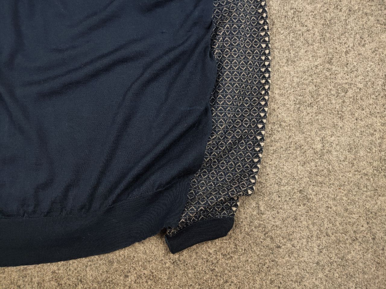 John Smedley John Smedley Classic Lana Wool Pattern Crew Check Sweater Size US L / EU 52-54 / 3 - 10 Thumbnail