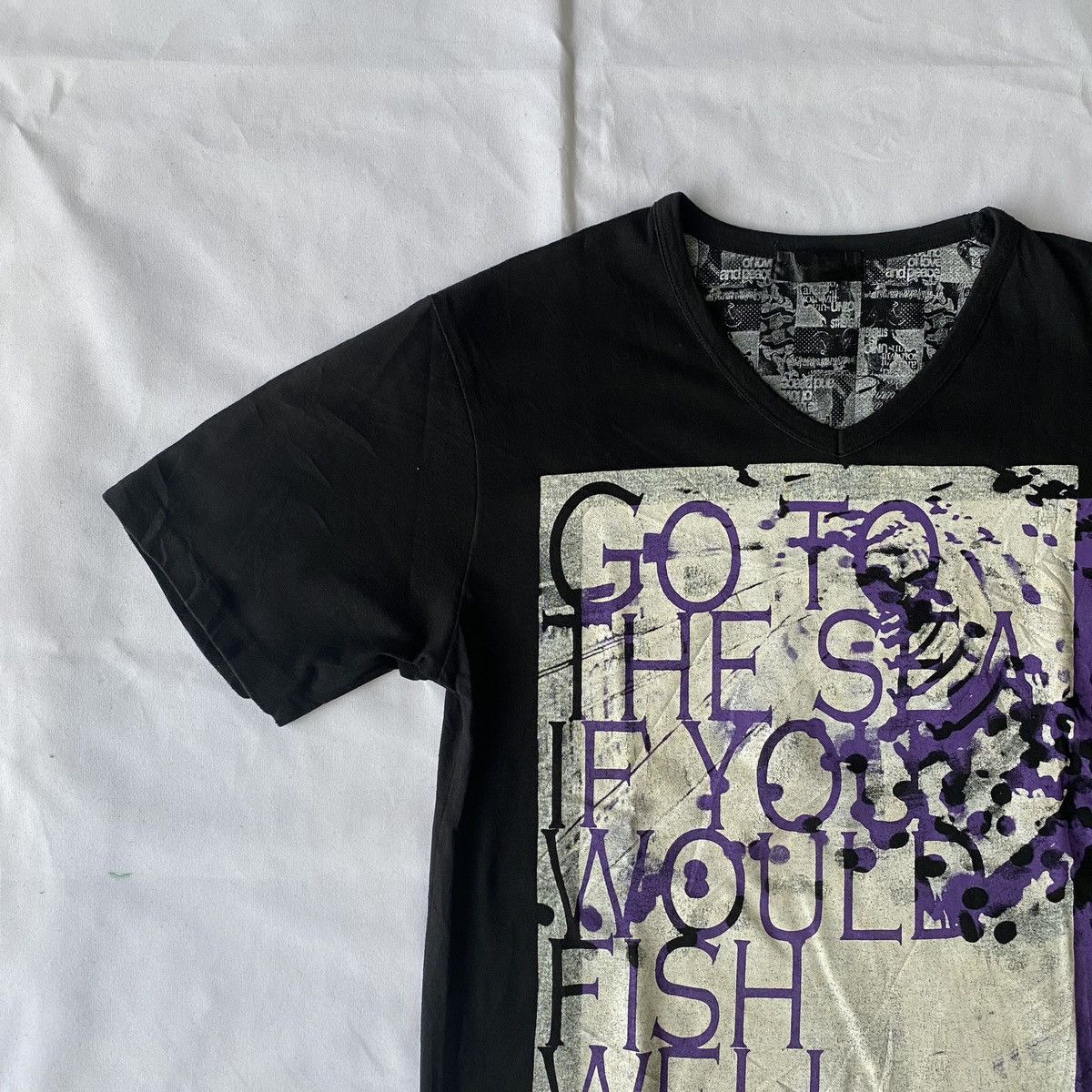 Beauty Beast × If Six Was Nine × Le Grande Bleu (L.G.B.) Japanese Poem Splatter Grunge Style Size US M / EU 48-50 / 2 - 2 Thumbnail