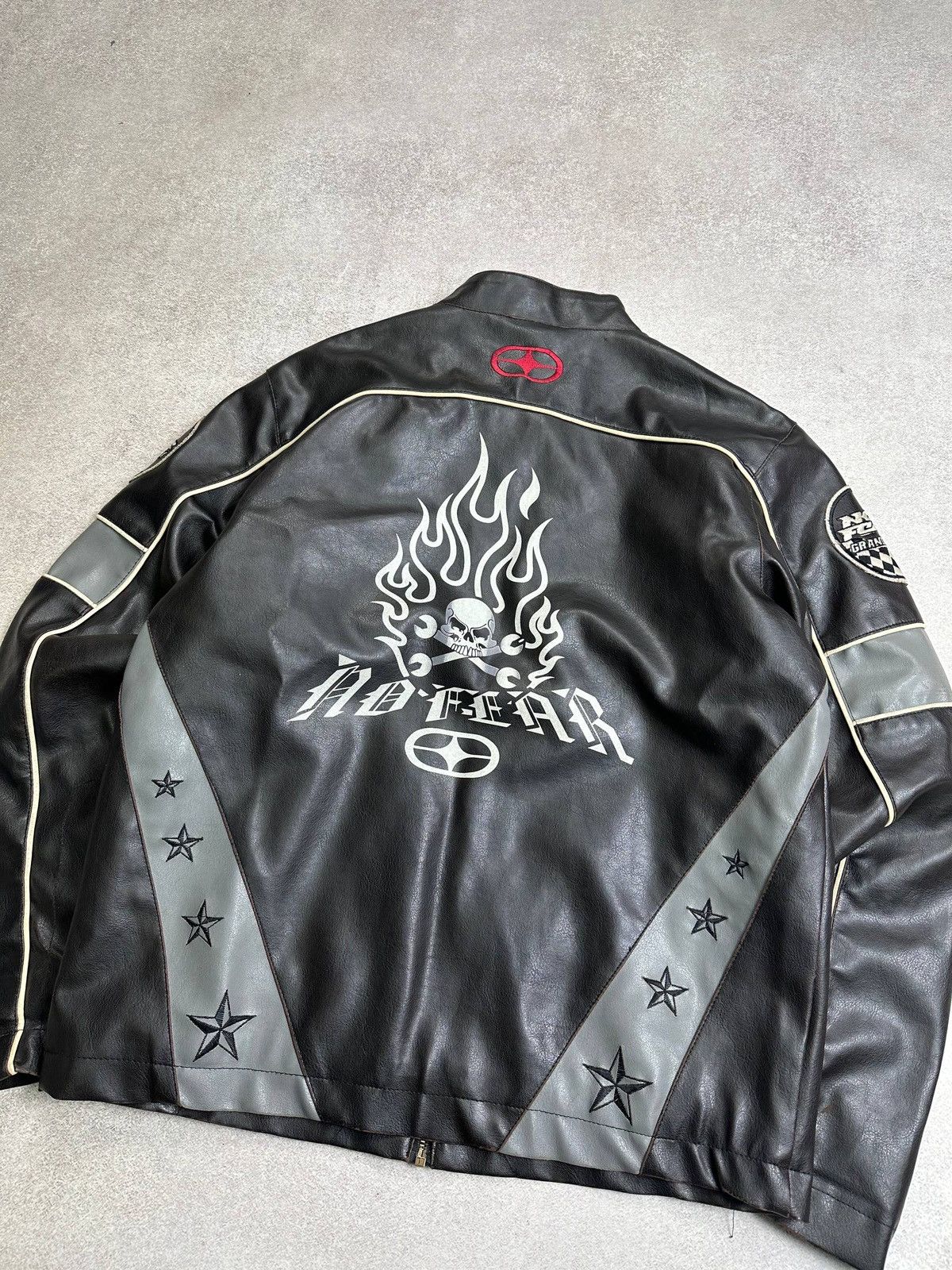 No Fear Vintage 90s No Fear Eco Leather Y2K Biker Moto Jacket S Size US S / EU 44-46 / 1 - 4 Thumbnail