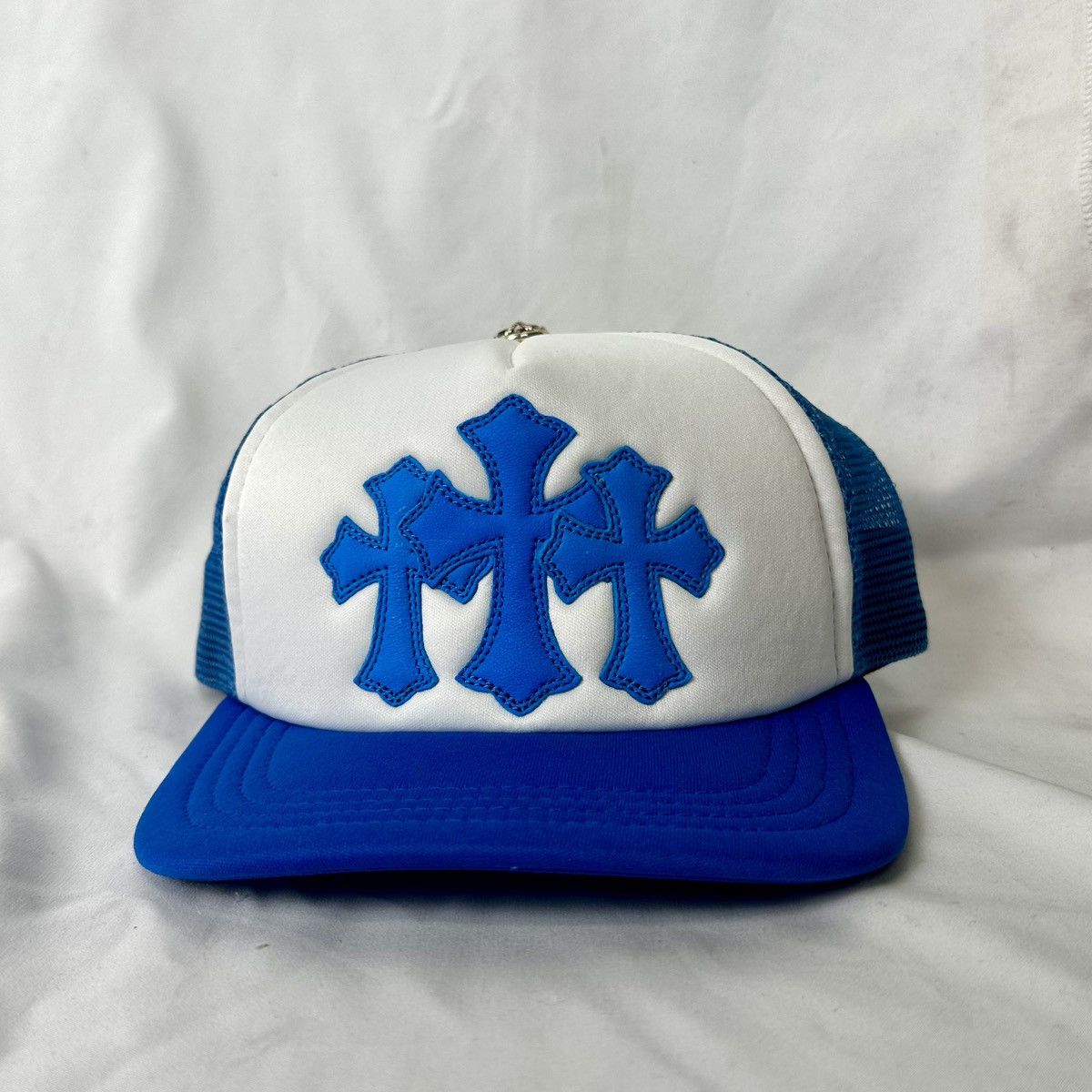 Chrome Hearts Chrome Hearts Cemetery Cross Blue Trucker Hat Size ONE SIZE - 1 Thumbnail