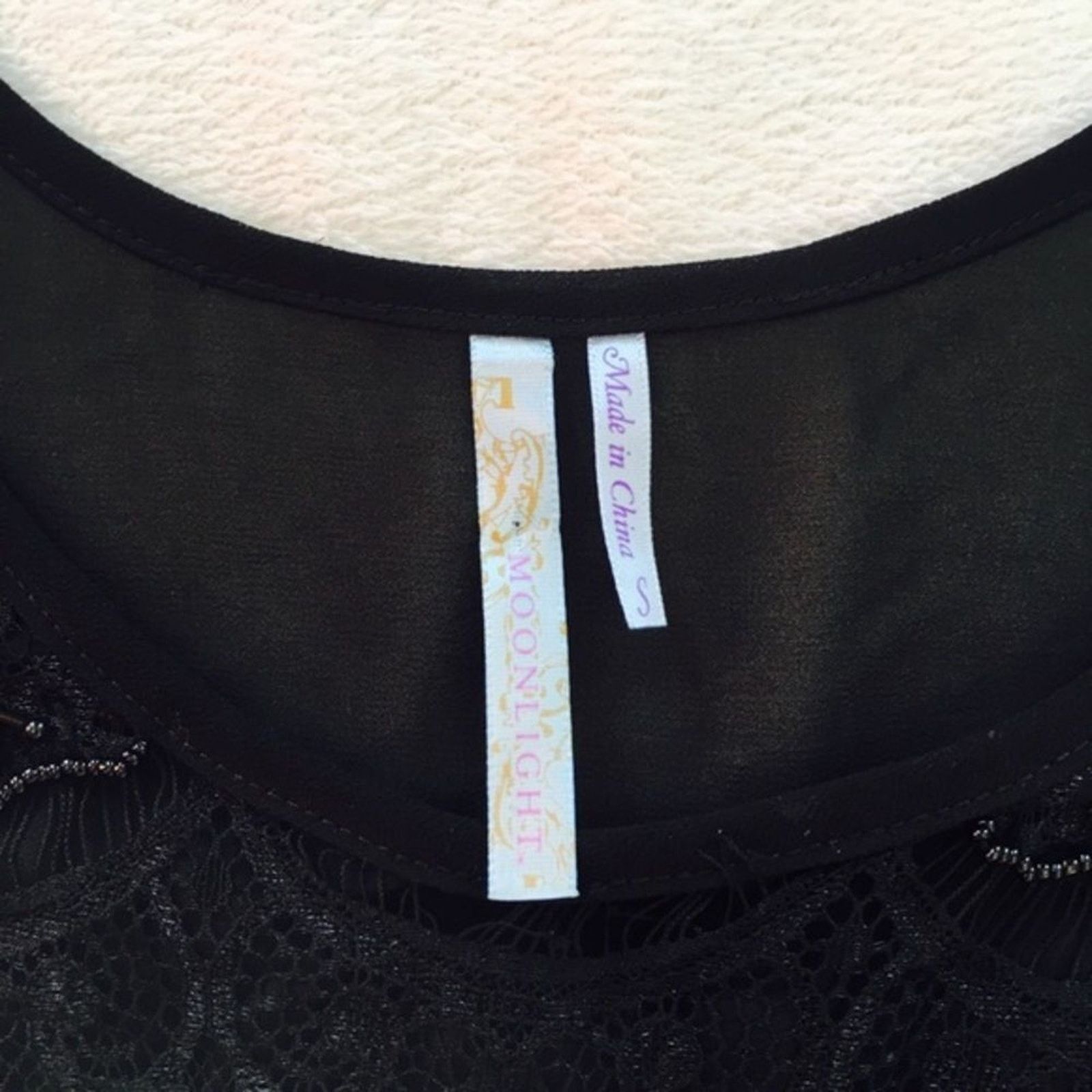 Other Moonlight Black Beaded Tank Top with Scalloped Hem | Sz S Size S / US 4 / IT 40 - 4 Thumbnail