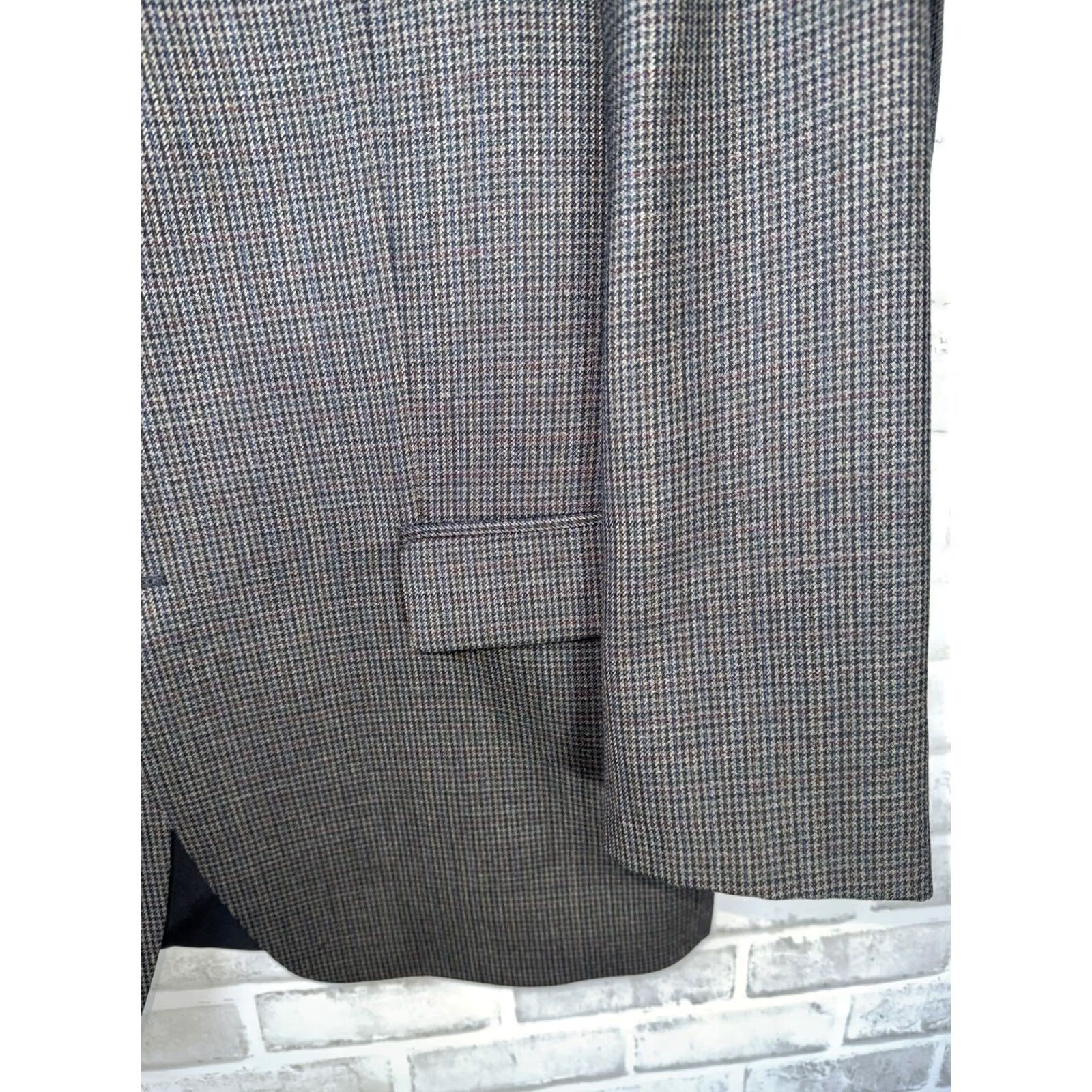 Ralph Lauren Lauren Ralph Lauren Sport Coat Blazer 41R Gray Wool Check Single-Breasted 2-Button Notch Lapel Men Blazer Sports Modern Regular Dress Coat Size 42R - 5 Thumbnail