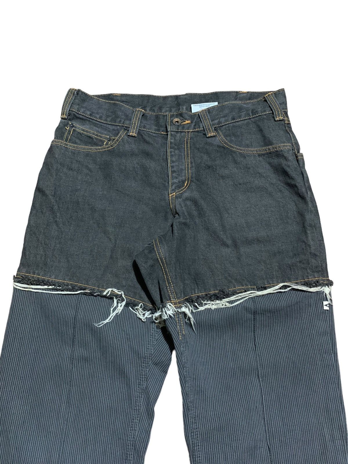 If Six Was Nine Japanese hybrid distressed double front look denim Size US 32 / EU 48 - 6 Thumbnail