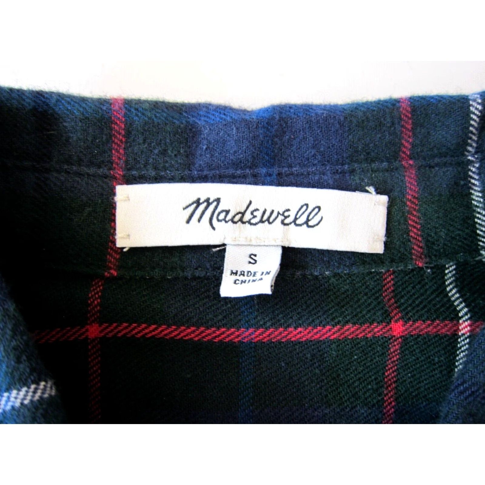Madewell Madewell Blouse Shirt 100% Cotton Blue Green Plaid Flannel Button Down Long Sleeve S Womens Size S / US 4 / IT 40 - 4 Thumbnail