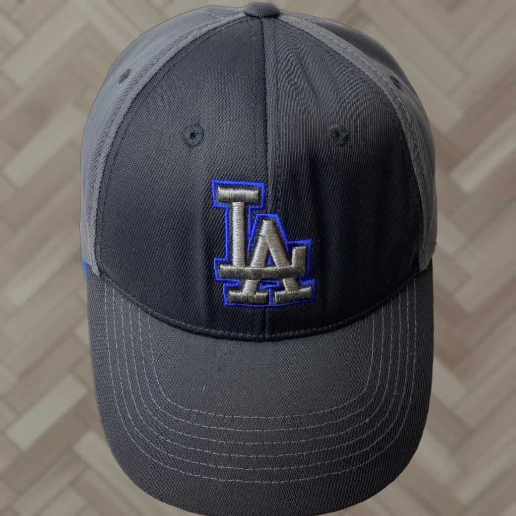 MLB VINTAGE Fan Favorite MLB Dodgers Hat Cap Gray Black Adjustable Baseball Cap Unisex Adults Adult One Size Adjustable Dodgers Logo 90s Theme Mens Womens Size ONE SIZE - 1 Thumbnail