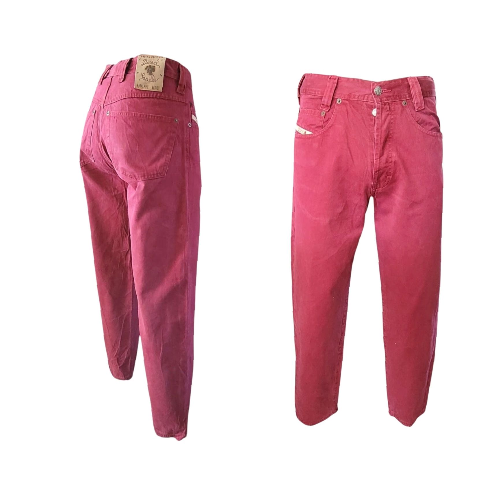 Diesel Diesel Saddle Vintage Red Jeans – W28 L29 – Italy | Women | Regular | Jeans | Red | 28x29 | Saddle Series | Vintage | 90s? Size 28" / US 6 / IT 42 - 2 Thumbnail