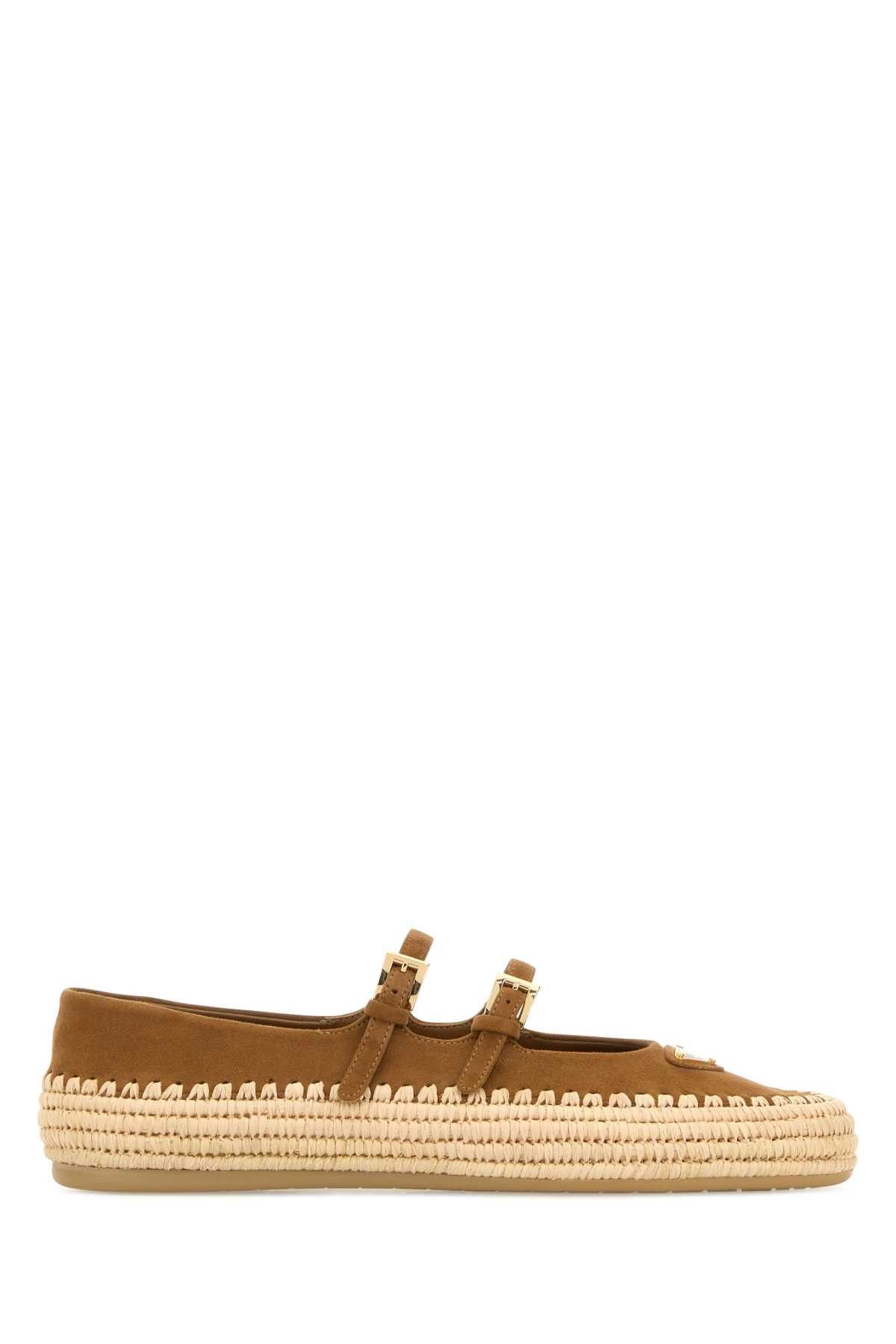 Prada Camel Suede Ballerinas Size US 7 / IT 37 - 1 Thumbnail