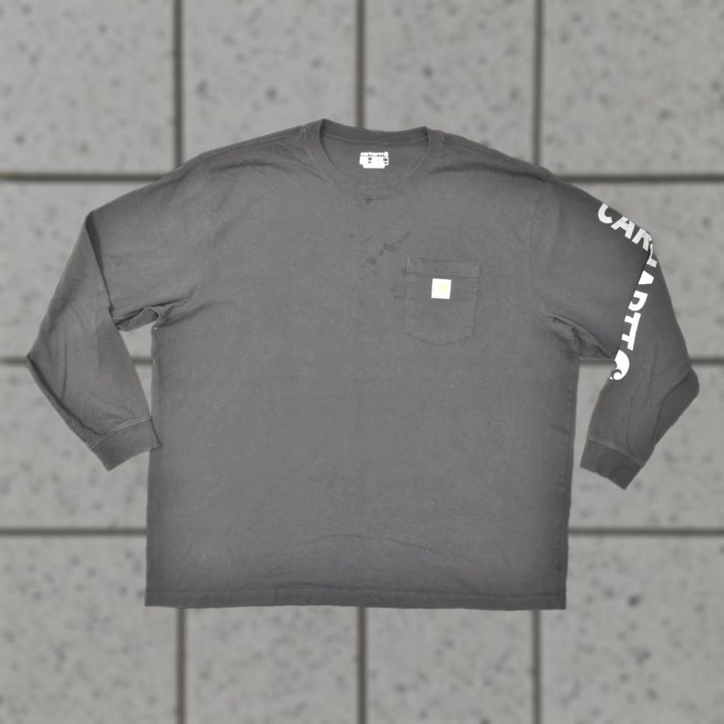 Carhartt Carhartt 3XL Loose Fit Long Sleeve Pocket Tee Black TK6023-M Cotton Logo T-Shirt Mens Size US XXL / EU 58 / 5 - 1 Thumbnail