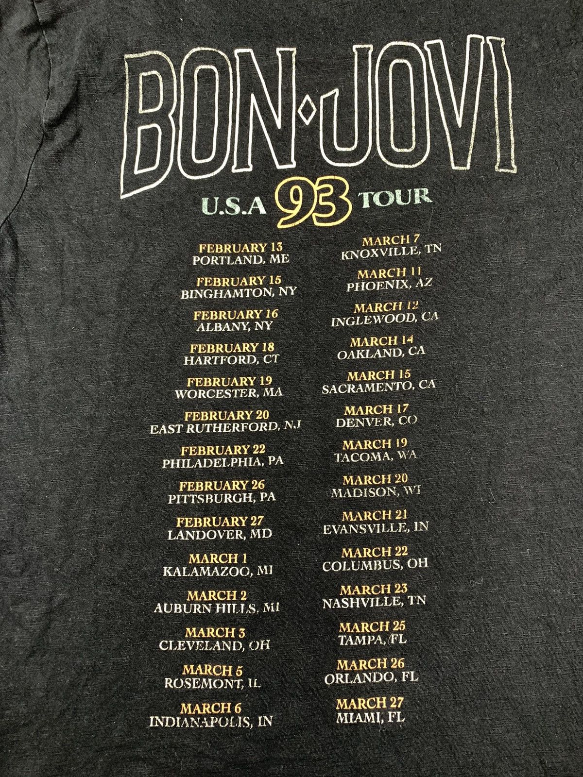 Band Tees Vintage Y2K faded Bon Jovi band tee biglogo tour streetwear Size US S / EU 44-46 / 1 - 8 Thumbnail