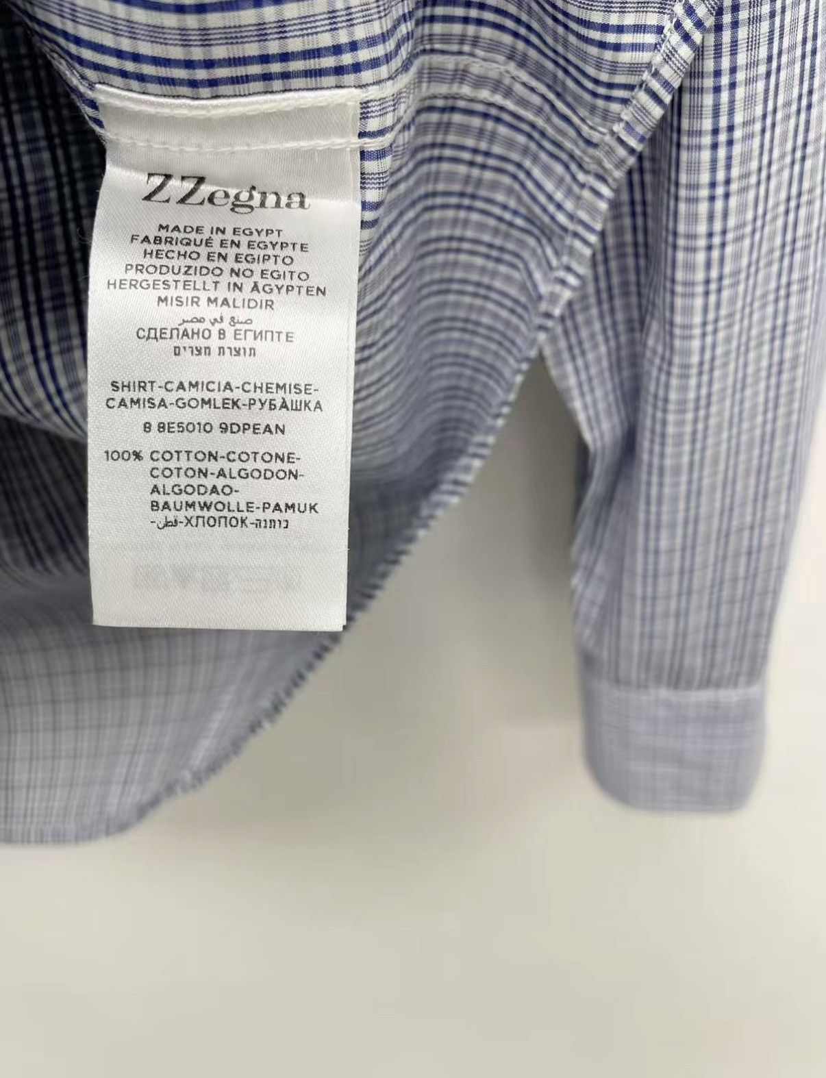 Z Zegna ZEGNA 100% Cotton Long Sleeve Shirt J30 Size US S / EU 44-46 / 1 - 6 Thumbnail