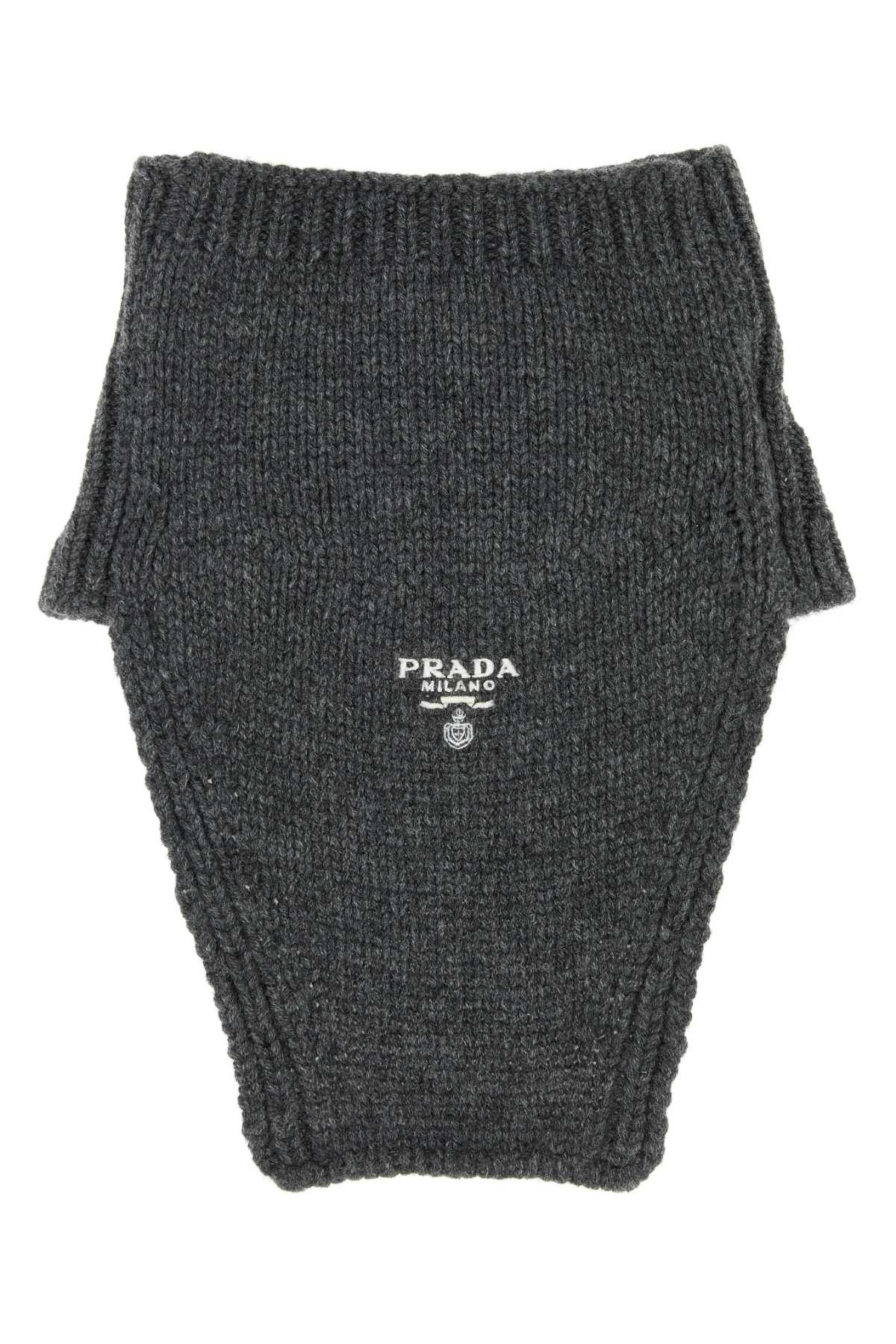 image of Prada Slate Cashmere Neckwarmer in Grey, Men's