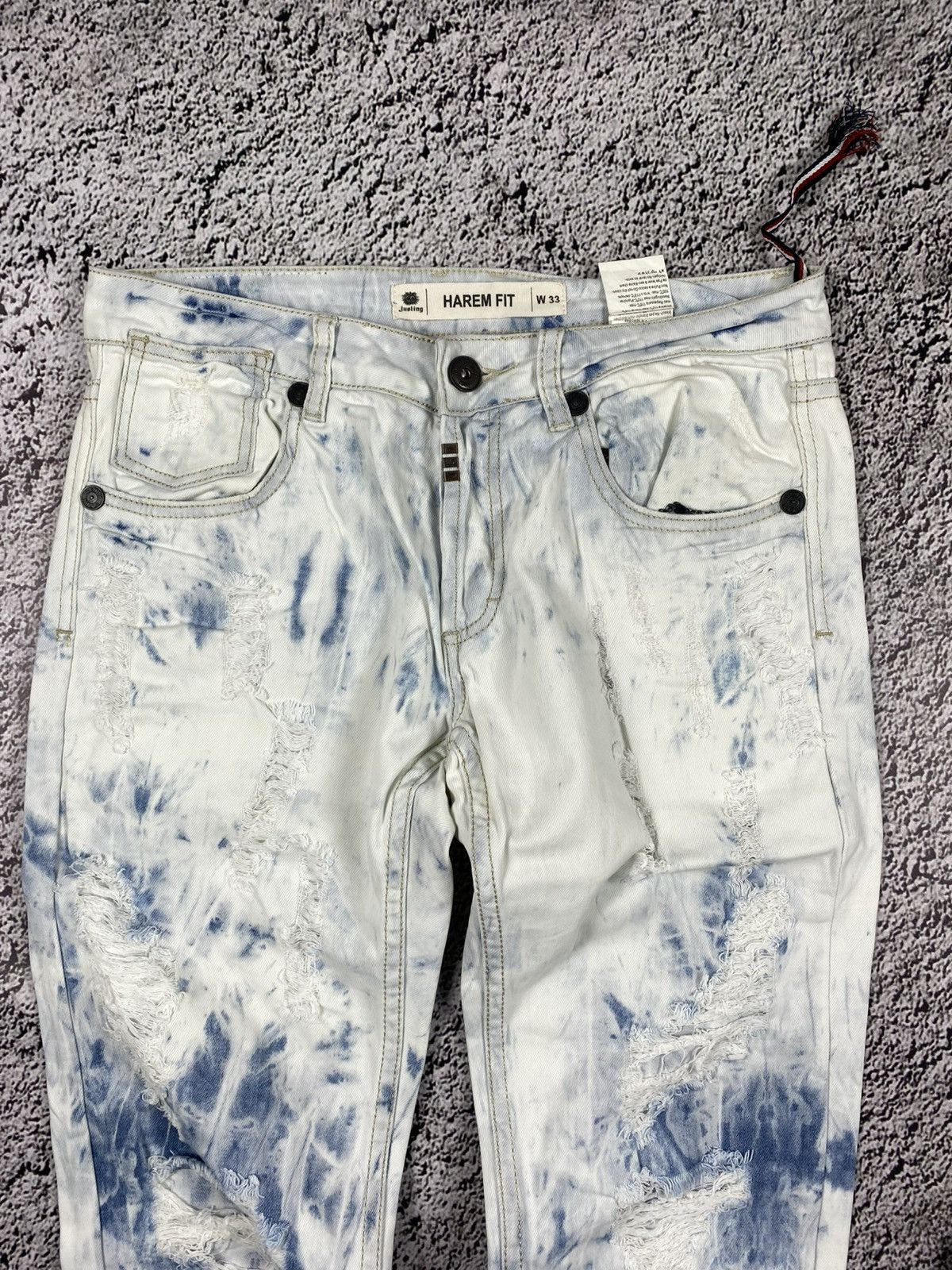 Japanese Brand Vintage Y2K washed distressed denim jeans streetwear 33 Size US 33 - 2 Thumbnail