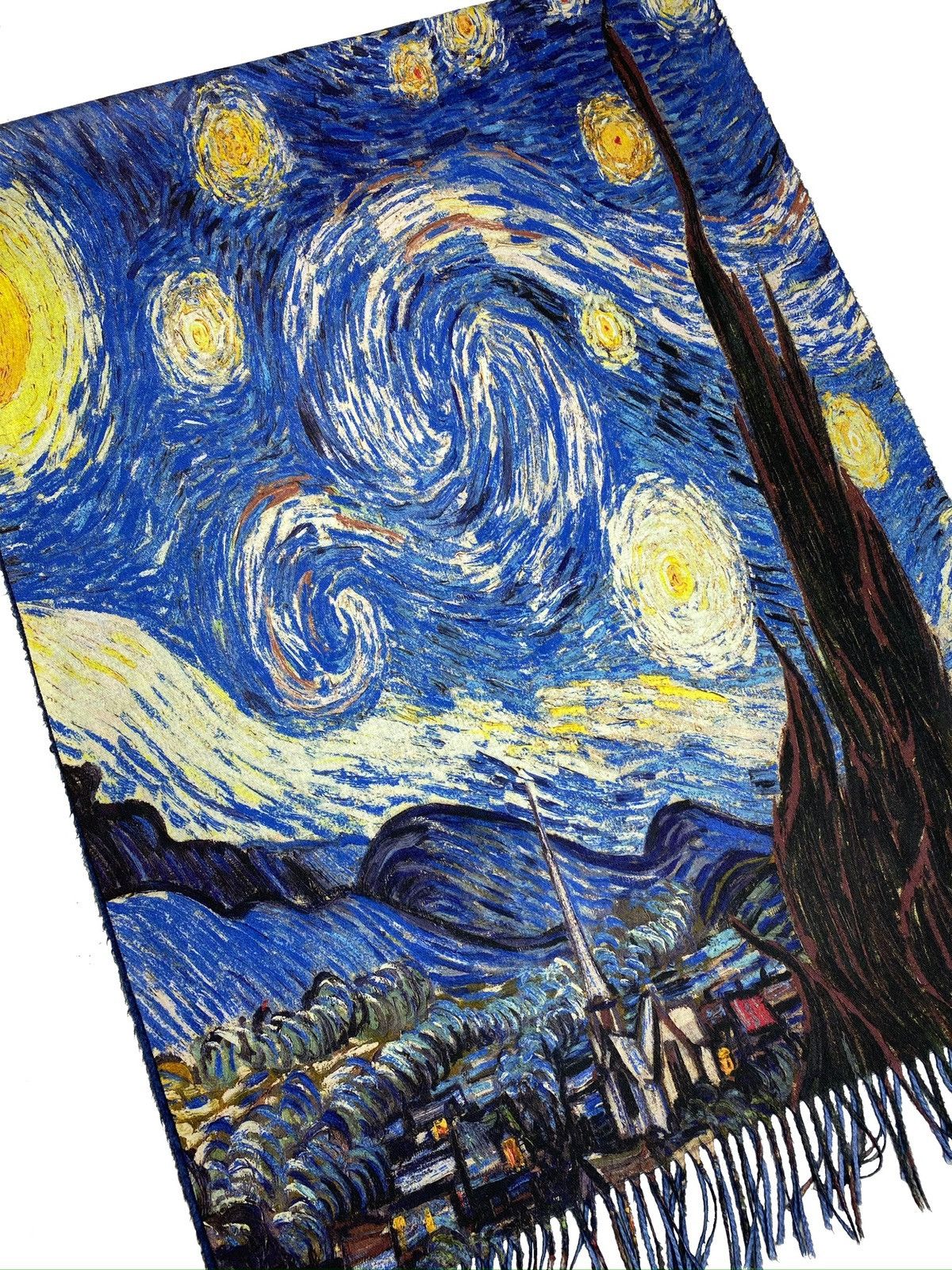 Other VAN GOGH STARTY NIGHT KNIT PRINTED SCARF BLUE SOFT 70 * 180 Size ONE SIZE - 4 Thumbnail