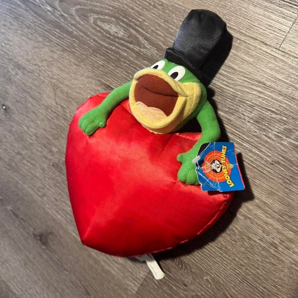 Warner Bros Vintage 1997 Looney Tunes Michigan J Frog Heart Plush Toy Size ONE SIZE - 1 Thumbnail