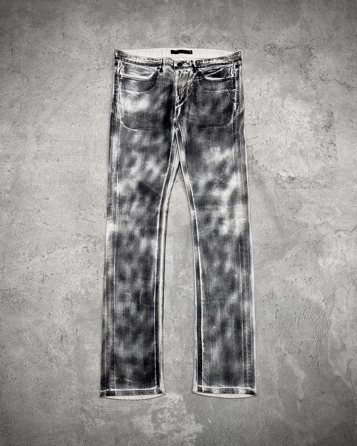 Japanese Brand Fuga Waxed Smoke Slim Jeans Size US 30 / EU 46 - 1 Thumbnail