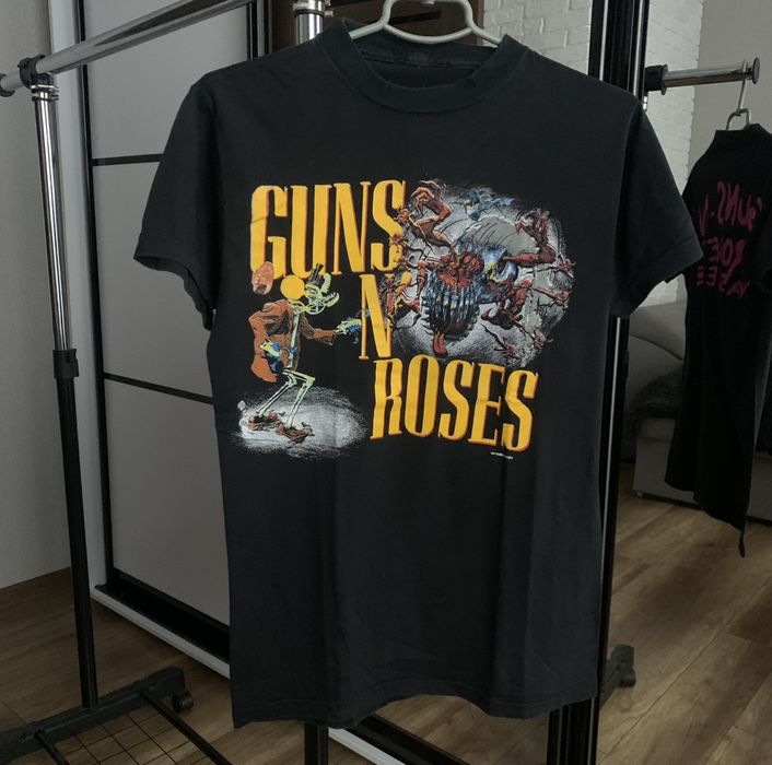 Guns N' Roses Vintage Heads Distressed Logo T-Shirt - Official Mens Black Tee, Size XL