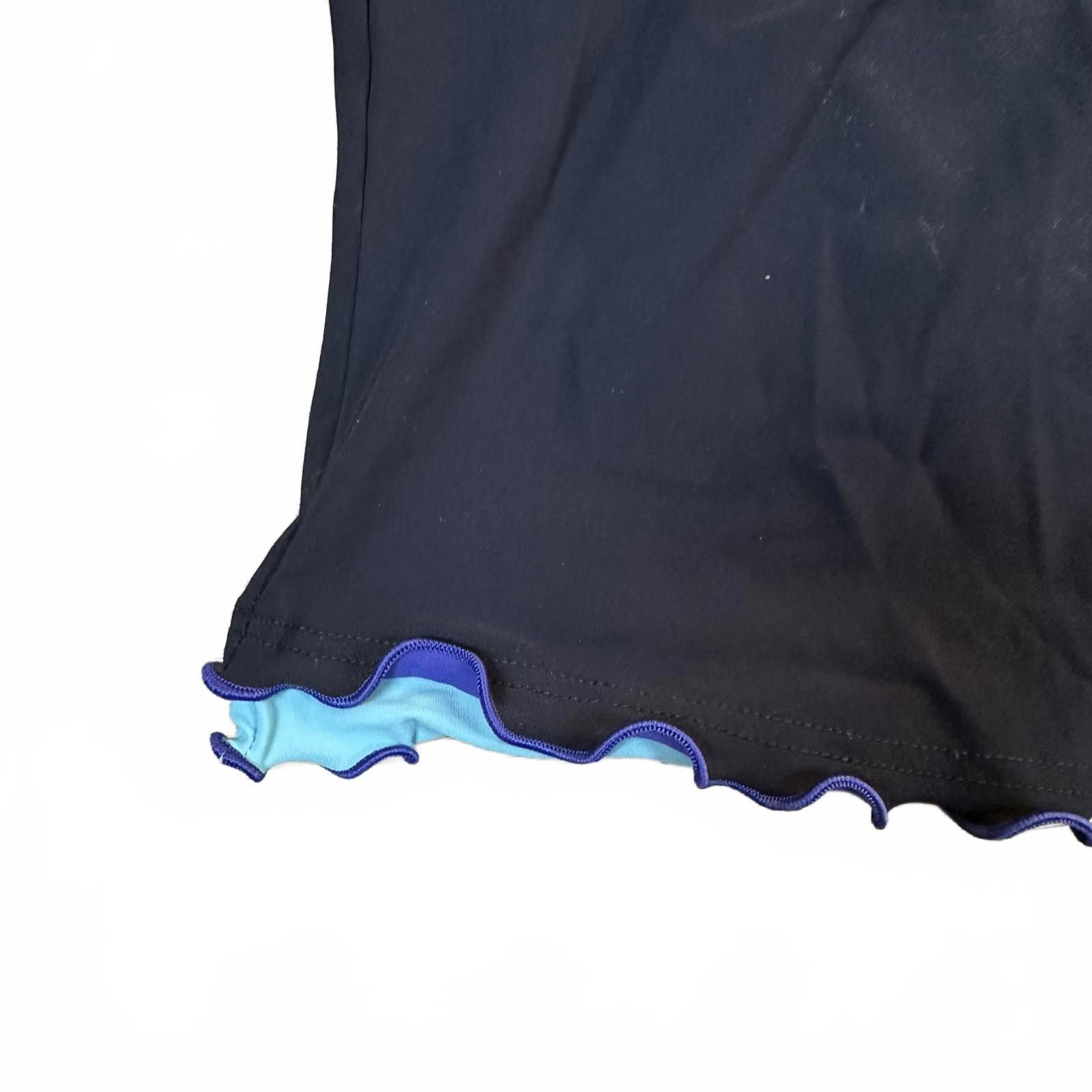 Unknown London Women’s Tankini Top Black with Blue Trim Y2K Size ONE SIZE - 4 Thumbnail