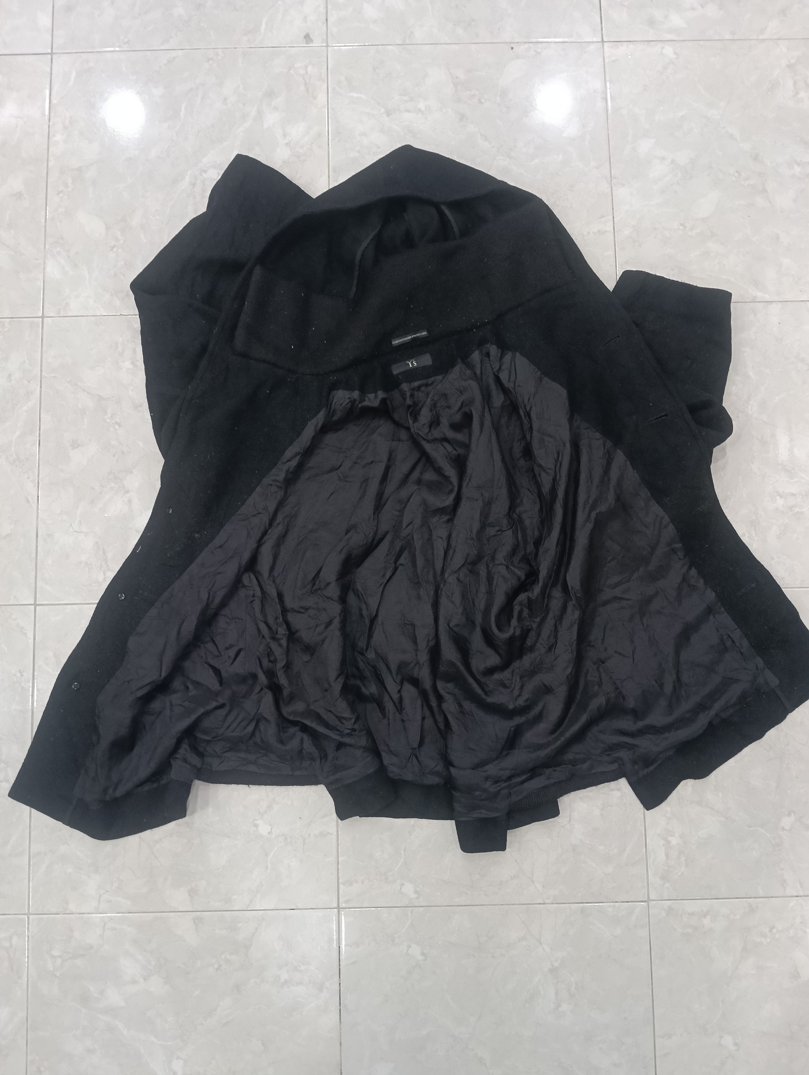 Yohji Yamamoto Y'S Cropped Wool Hooded Jacket Size US M / EU 48-50 / 2 - 6 Thumbnail