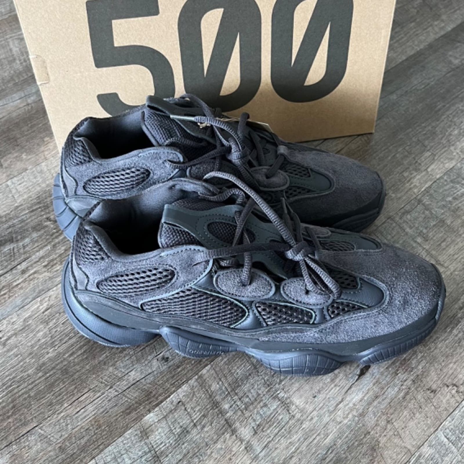 Adidas New! YEEZY 500 black sneakers, Authentic Size US 9 / IT 39 - 3 Thumbnail
