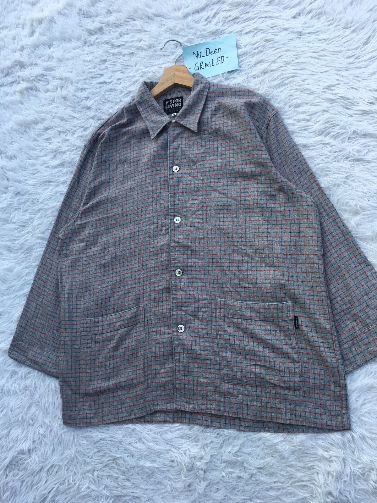 Yohji Yamamoto Rare Vintage Y’s For Living Yohji Yamamoto Flannel Shirt Size US L / EU 52-54 / 3 - 4 Thumbnail