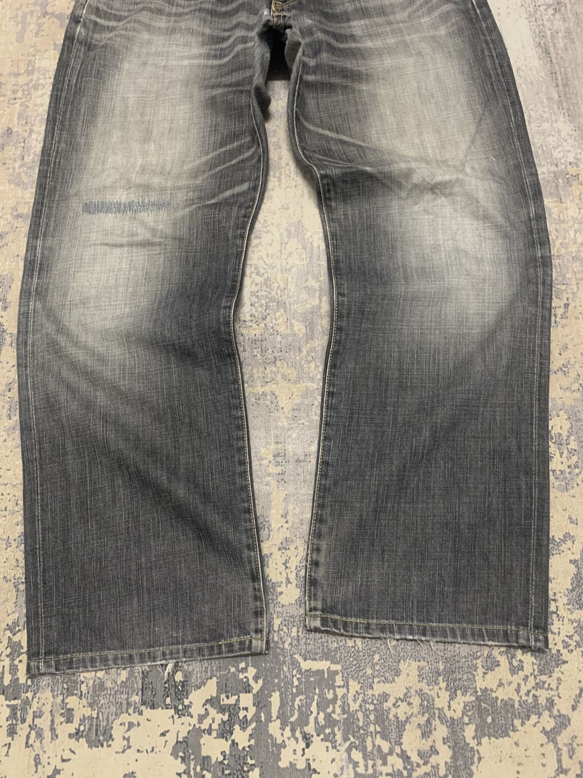 If Six Was Nine Vintage Edwin Japan Light Wash Distress Baggy Jeans Size US 36 / EU 52 - 3 Thumbnail