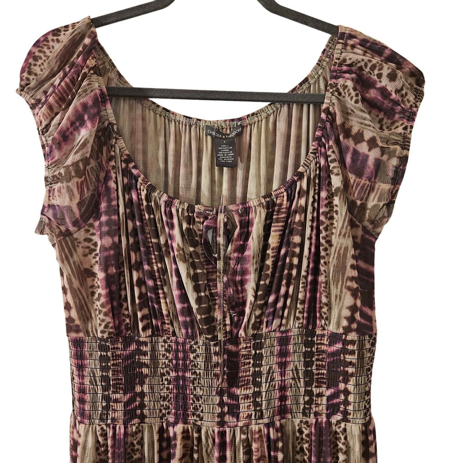 Designer Chelsea & Theodore Peasant Smocked Boho Dress Size L NWT Size L / US 10 / IT 46 - 3 Thumbnail
