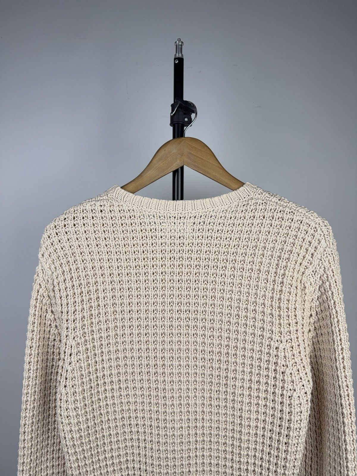 Allsaints Avant Garde 00s AllSaints Cream Waffle Knit Cotton Sweater Size US S / EU 44-46 / 1 - 8 Thumbnail