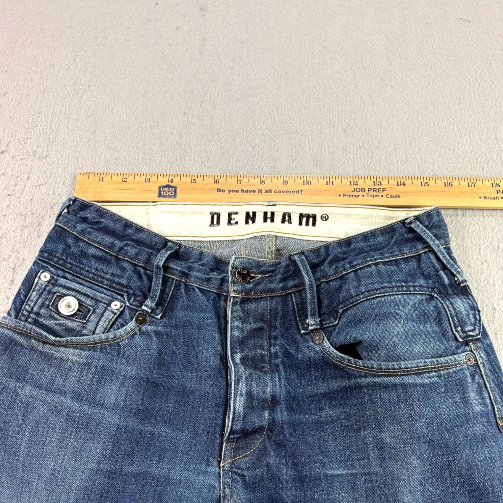 DENHAM Denham Jeans Mens 31x32 Blue Slim Skinny Button Fly Denim Inseam 26 Regular Size 31 Cotton Denim Pattern: Solid Size US 31 - 7 Thumbnail